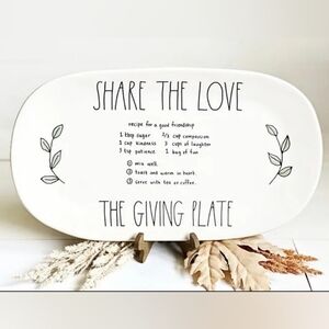 RAE DUNN Share The Love, The Giving Plate Platter, Recipe For A Good Friendship